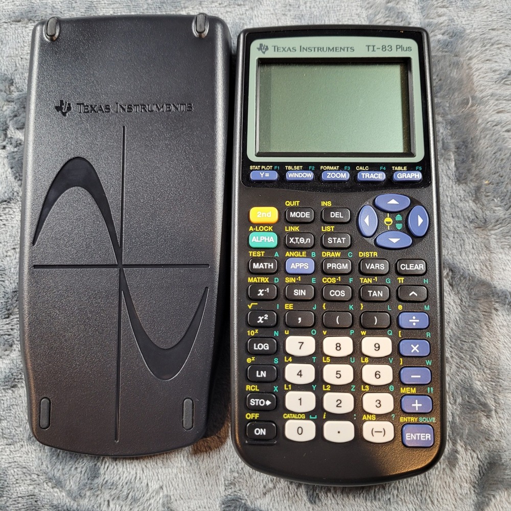 Texas‎ Instruments TI-83 Plus Graphing Calculator Black with Cover TI83+
